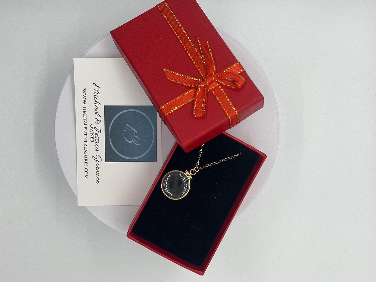 Solid 14k gold empty 16.5mm  handmade shaker locket w/ free  small  screw driver waiting for your little treasures, with chain