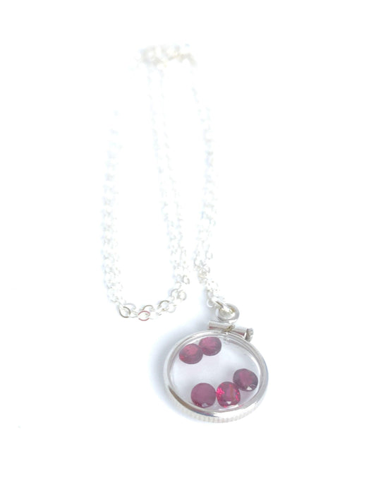 Dainty handmade garnet sterling silver shaker locket w/.91 tcw beautiful gems, january birthstone customize one for your mother's day ask me