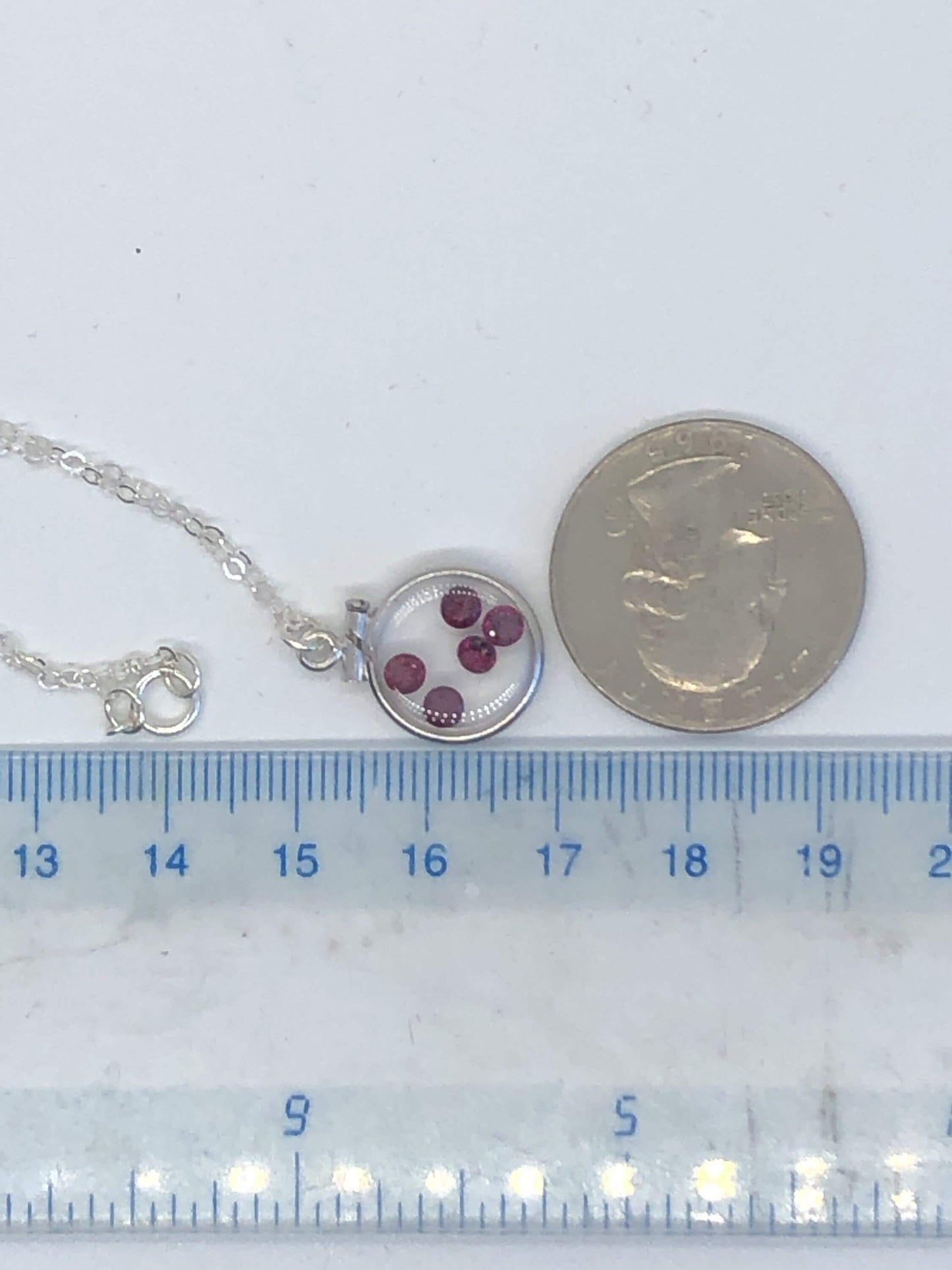 Dainty handmade garnet sterling silver shaker locket w/.91 tcw beautiful gems, january birthstone customize one for your mother's day ask me