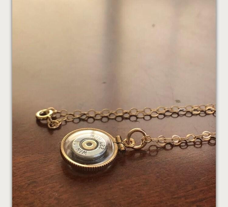 223 bullet necklace,vintage 12k gold filled locket