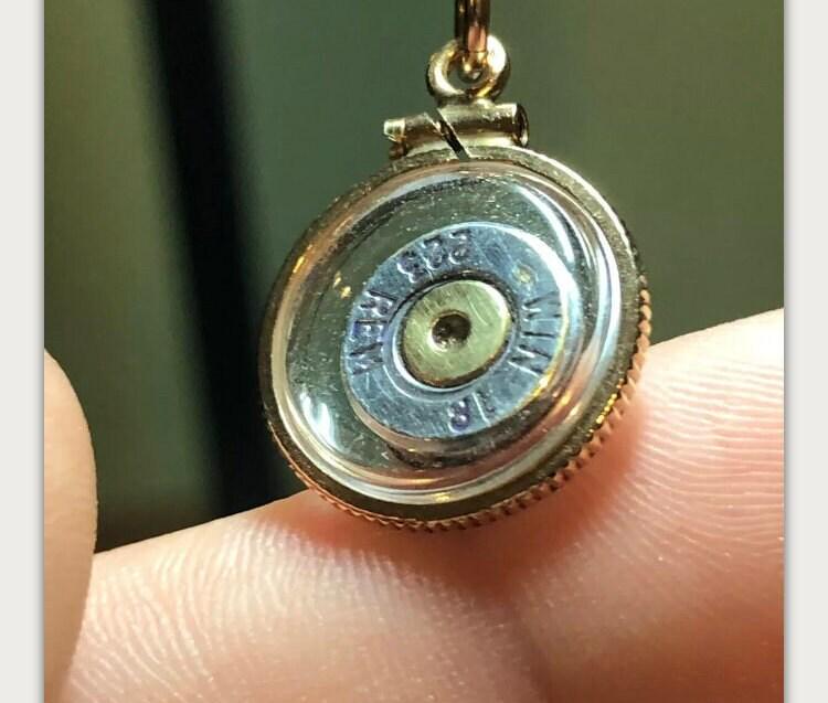 223 bullet necklace,vintage 12k gold filled locket