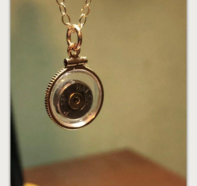 223 bullet necklace,vintage 12k gold filled locket