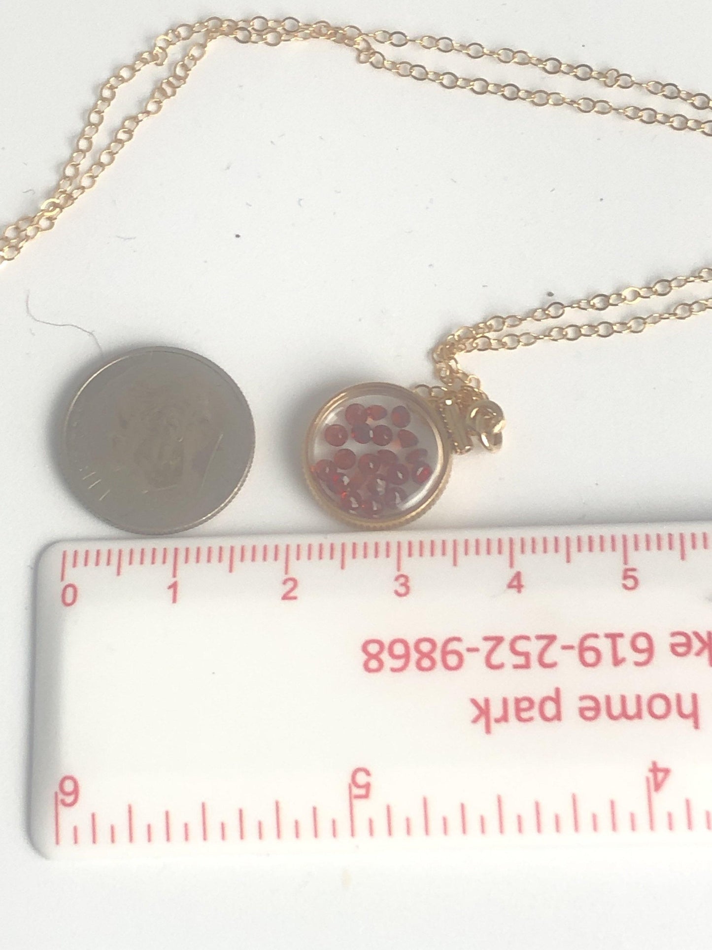 Handmade garnet shaker locket,14k gold filled w/ 0.85 tcw beautiful genuine gems, january birthstone make one for your mother's day, ask me