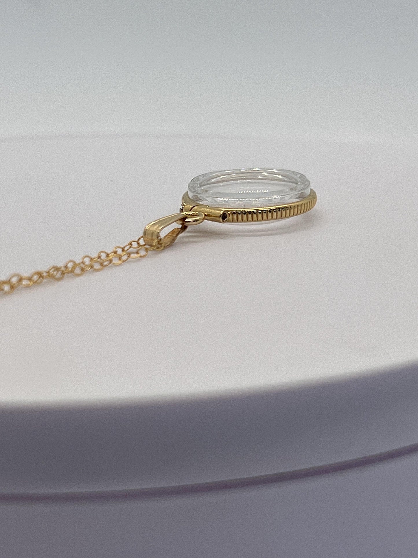 Empty Gold Filled 18mm diamond edge handmade 14k gold filled shaker locket necklace w/ free screwdriver waiting for small treasure.