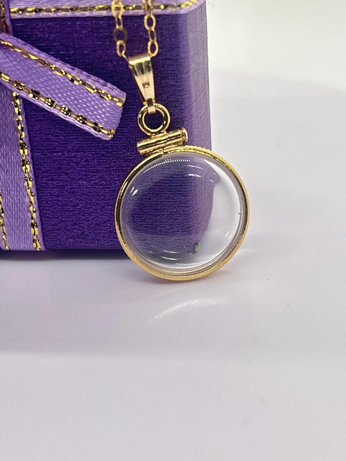Handmade 16mm empty lucite shaker locket 14k solid gold with free screwdriver