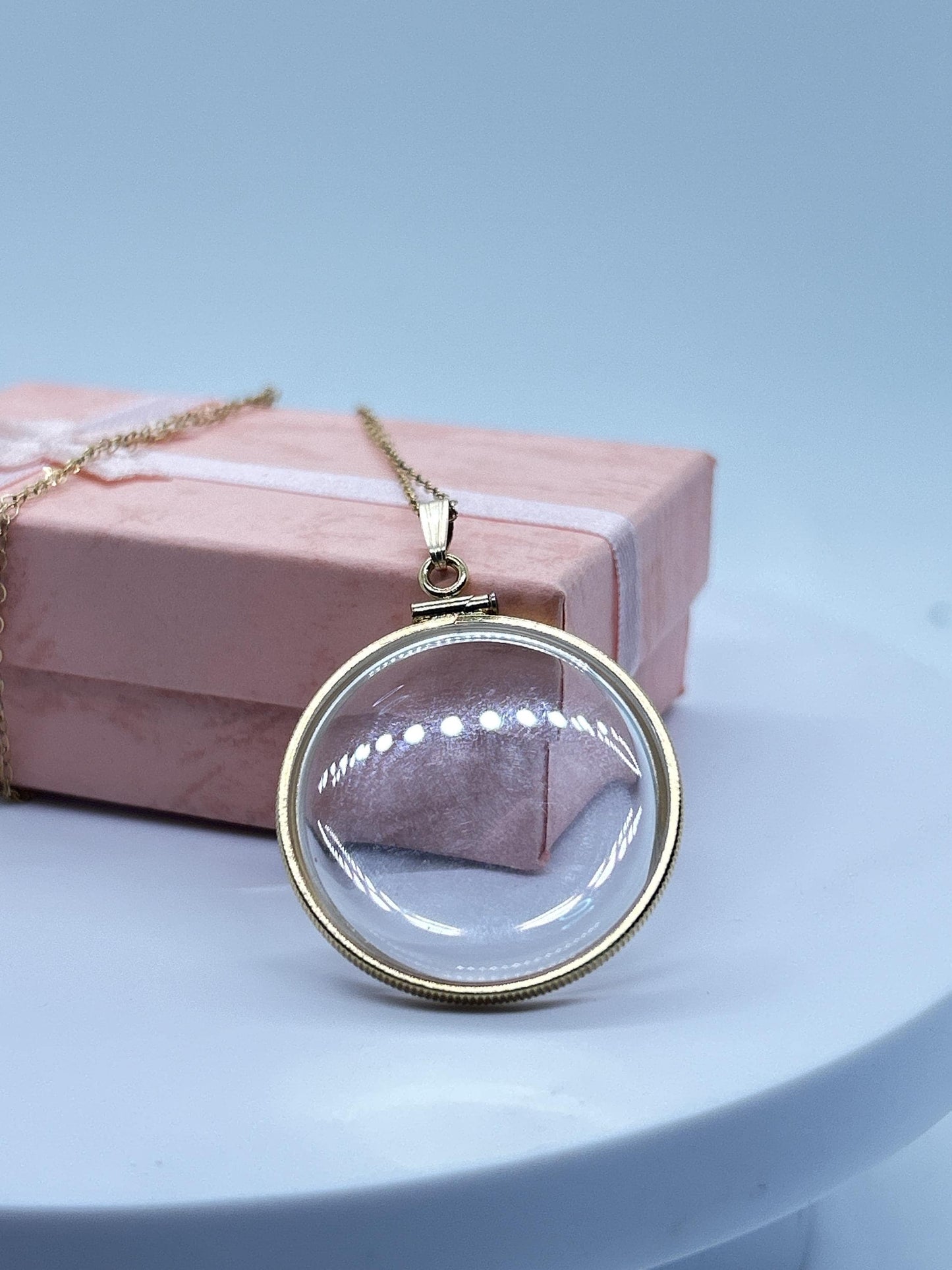 Empty customizable 30 mm handmade 14k gold filled shaker locket necklace w/ free screwdriver waiting for your little treasures