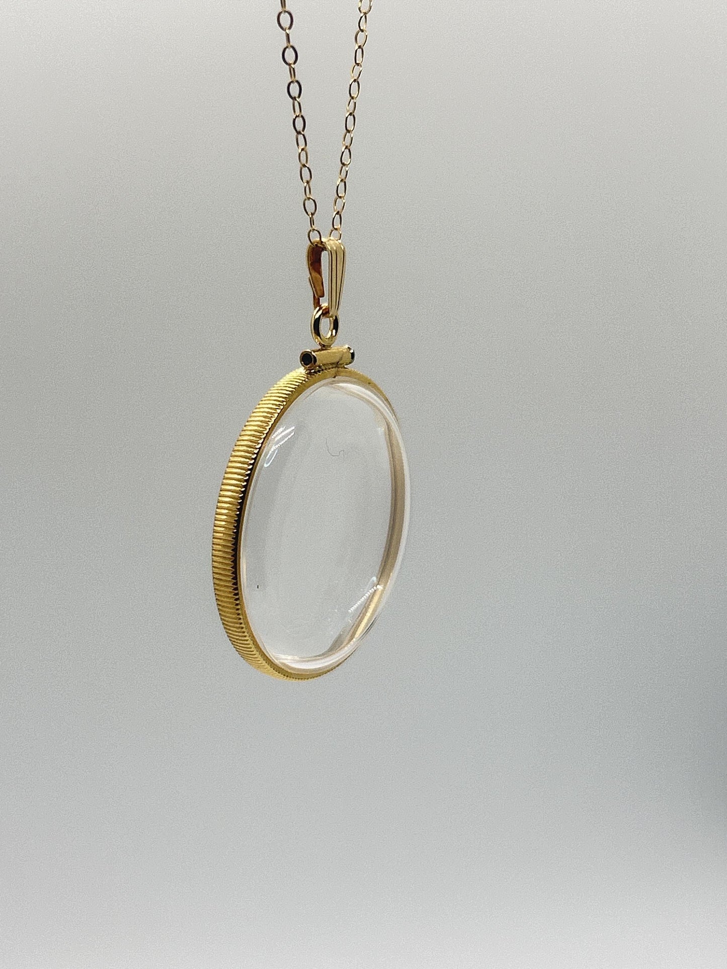 Empty customizable 30 mm handmade 14k gold filled shaker locket necklace w/ free screwdriver waiting for your little treasures
