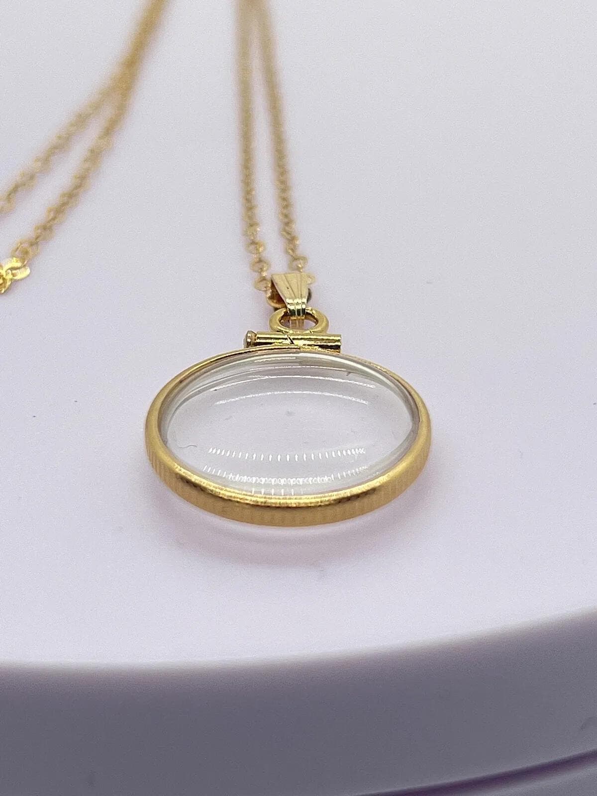 Handmade 16mm empty lucite shaker locket 14k solid gold with free screwdriver