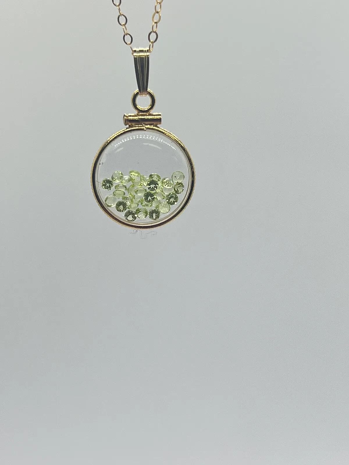 Handmade 16mm empty lucite shaker locket 14k solid gold with free screwdriver