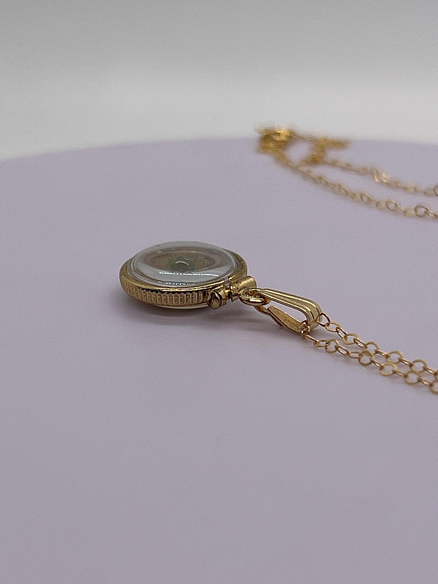 Handmade 14k gold filled 9mm bullet view locket, finished with a genuine gemstone, ruby, sapphire,lapis, moonstone, peridot, tiger eye