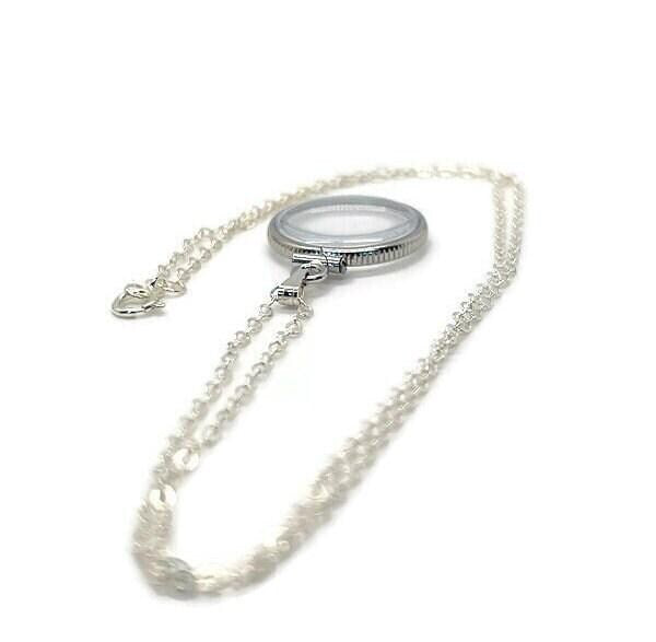 Dime sized empty customizable handmade sterling silver shaker locket necklace w/ free screwdriver waiting for small treasure. free gift box