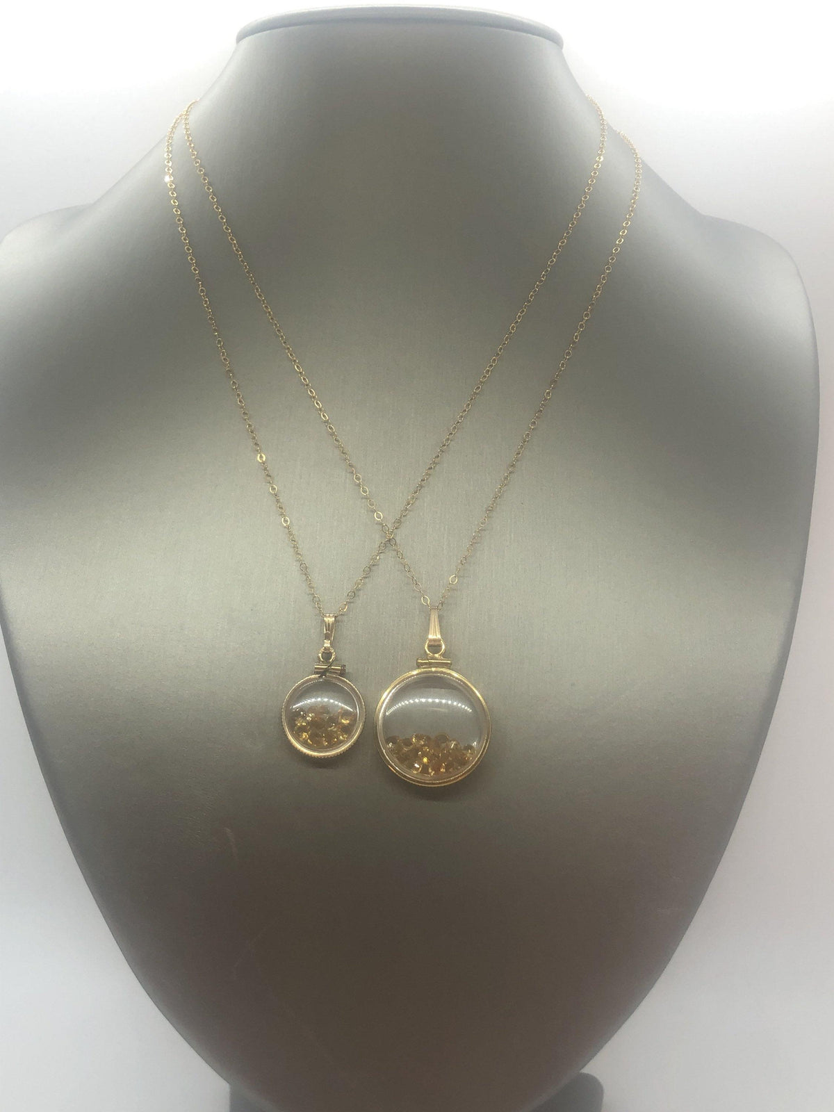 Vintage citrine shaker locket 12k gold filled, 50 year old new stock,  20mm or 15 mm,november birthstone , mother's day