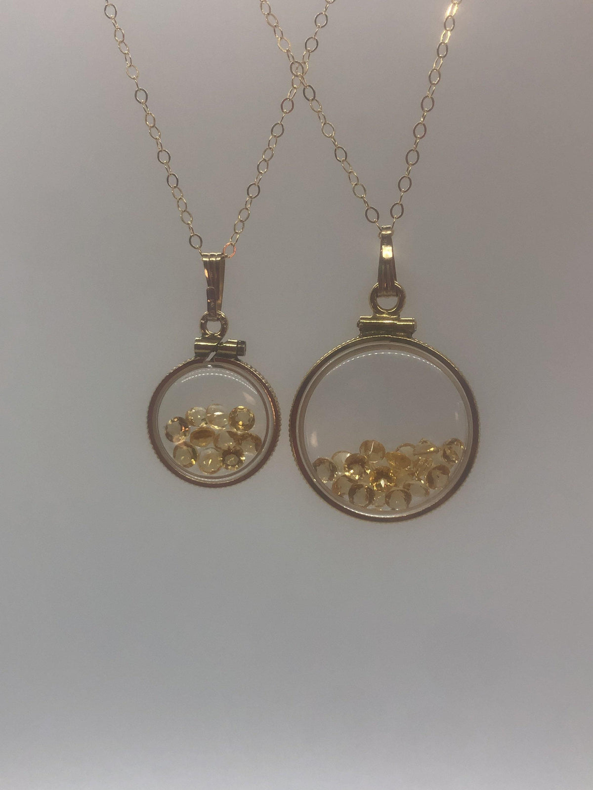 Vintage citrine shaker locket 12k gold filled, 50 year old new stock,  20mm or 15 mm,november birthstone , mother's day