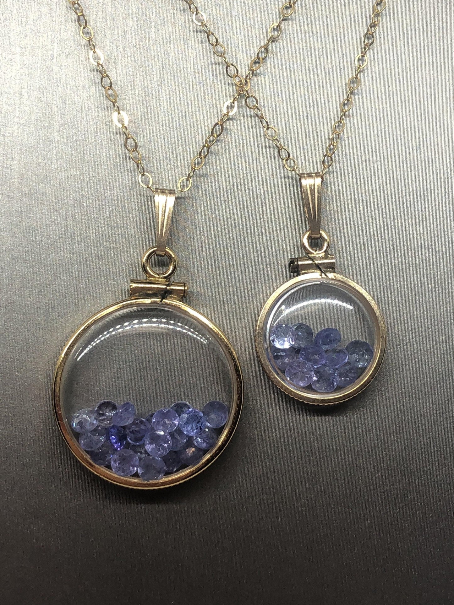 Vintage tanzanite shaker locket 14k gold filled, 50 year old new stock,  20mm or 15 mm customize one for your mother's day