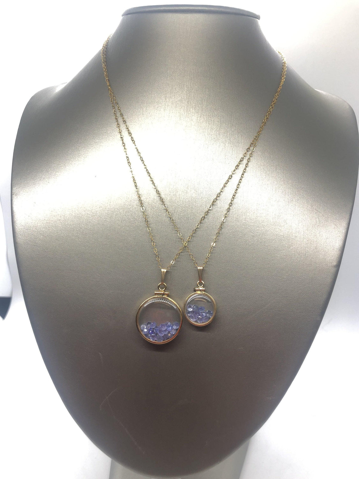 Vintage tanzanite shaker locket 14k gold filled, 50 year old new stock,  20mm or 15 mm customize one for your mother's day