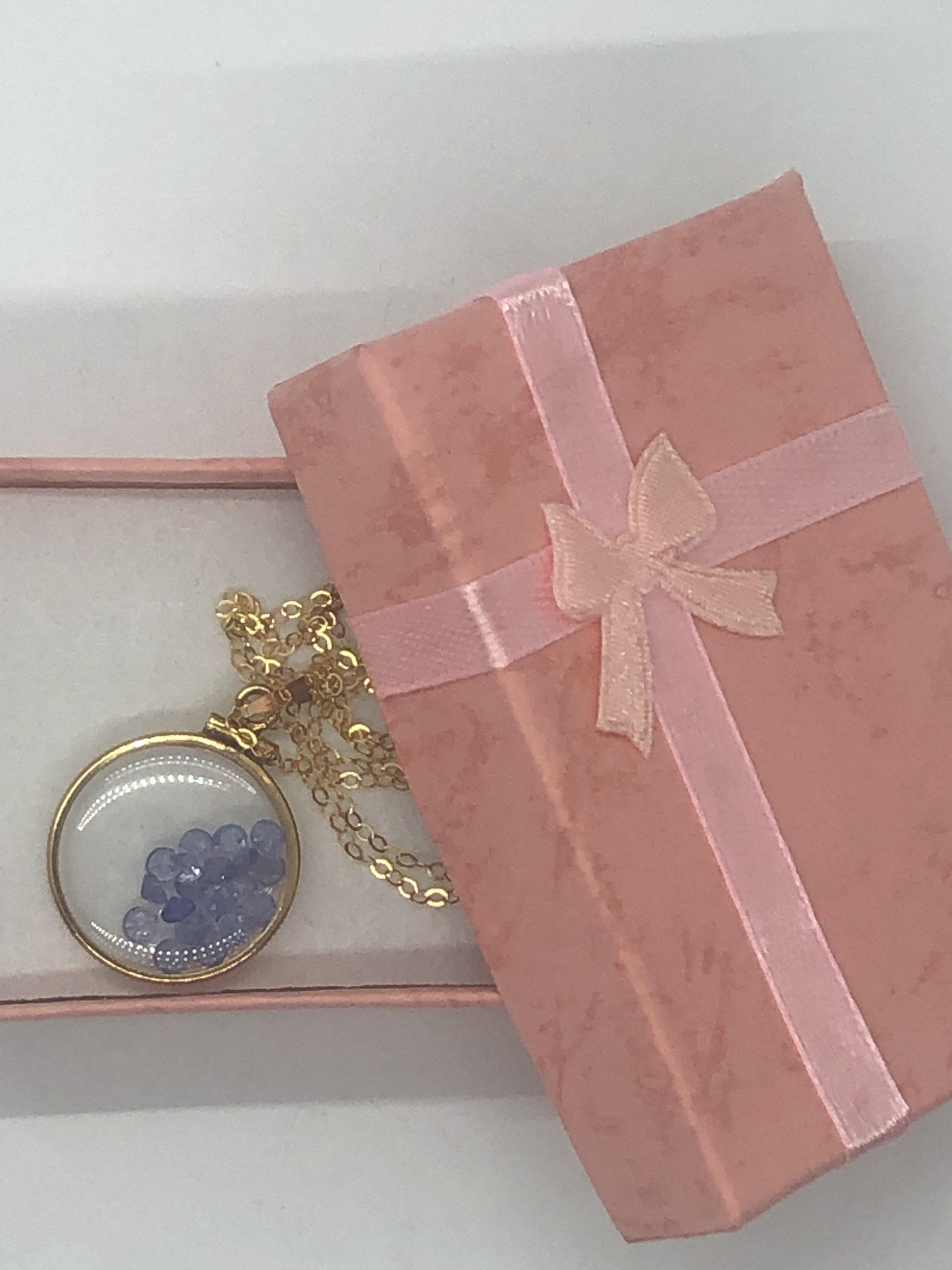 Vintage tanzanite shaker locket 14k gold filled, 50 year old new stock,  20mm or 15 mm customize one for your mother's day