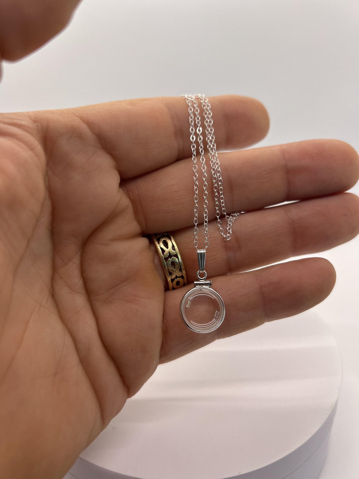 12.5mm Sterling Silver Shaker Locket for Tiny Keepsakes
