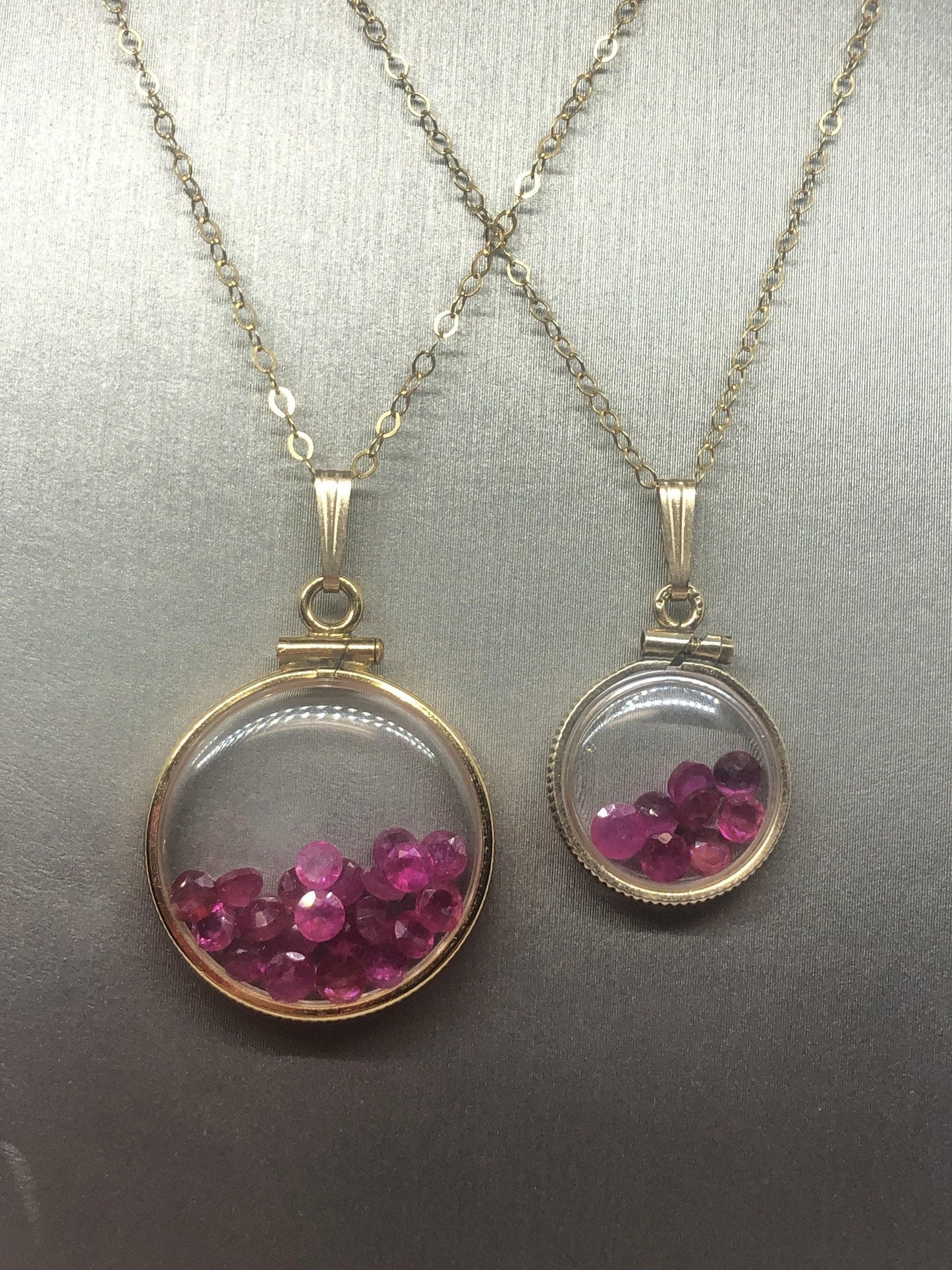 Vintage ruby shaker locket 12k gold filled, 50 year old new stock,  20mm or 15 mm july birthstone, gift for mother's day