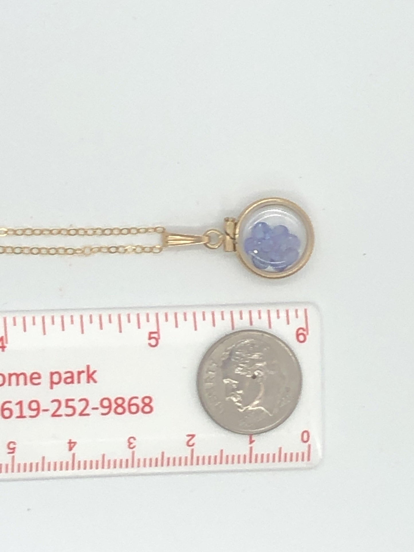 Diminutive  tanzanite shaker locket 14k gf or silver  with beautiful december birthstone, .9tcw round cut gems