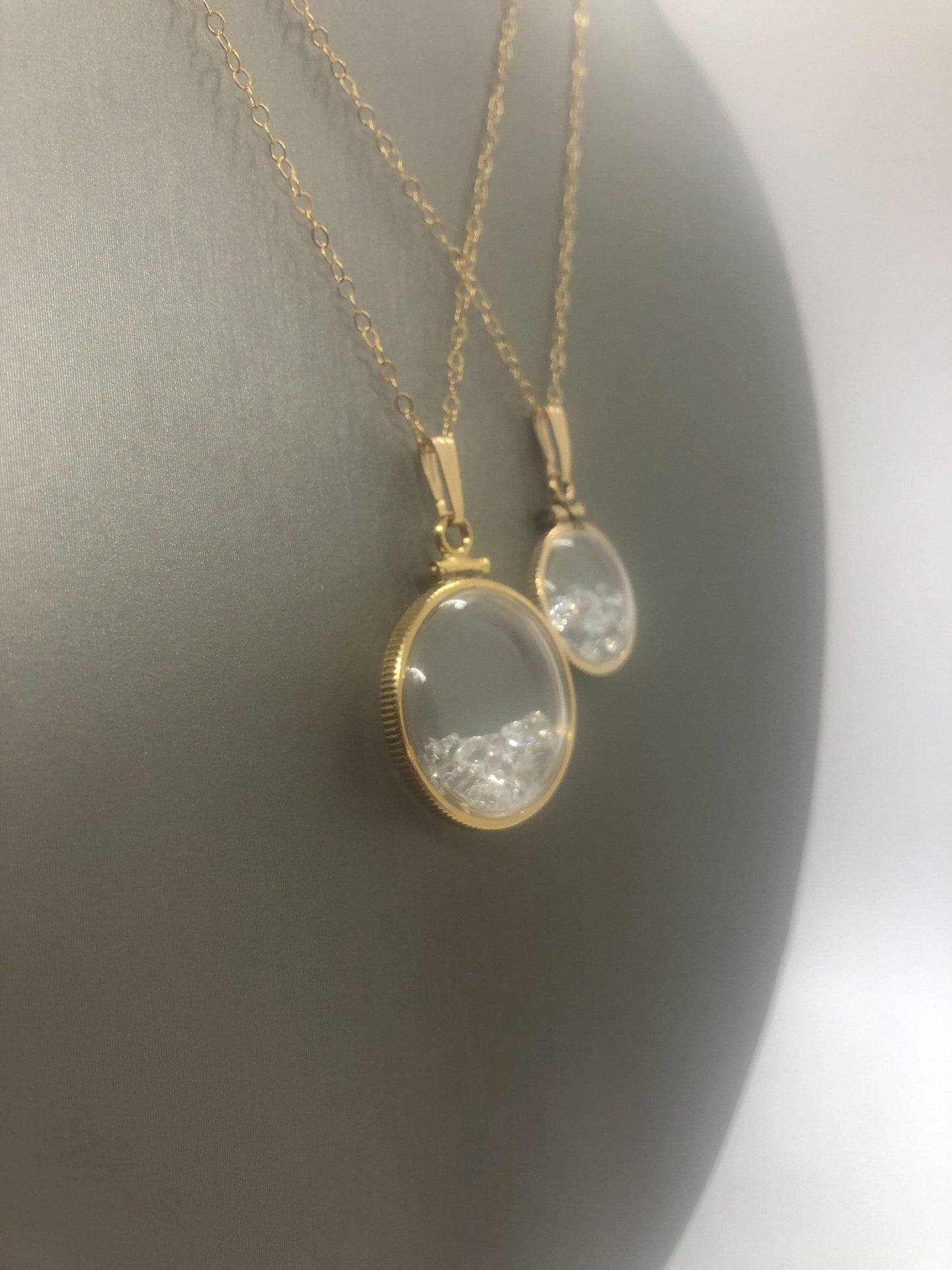Vintage white topaz shaker locket 12k gold filled, 50 year old new stock,  20mm or 15 mm april birthstone, mother's day