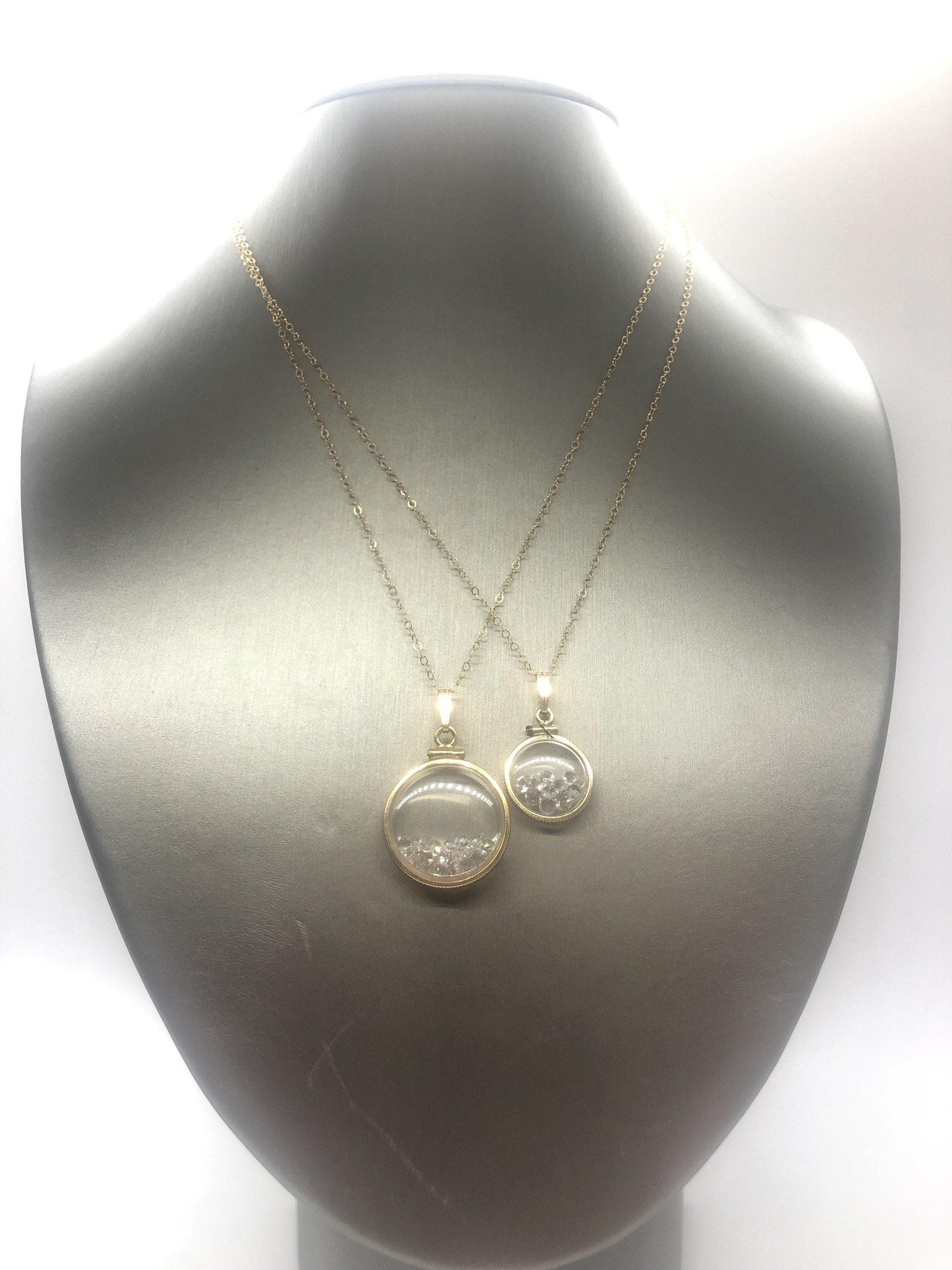 Vintage white topaz shaker locket 12k gold filled, 50 year old new stock,  20mm or 15 mm april birthstone, mother's day