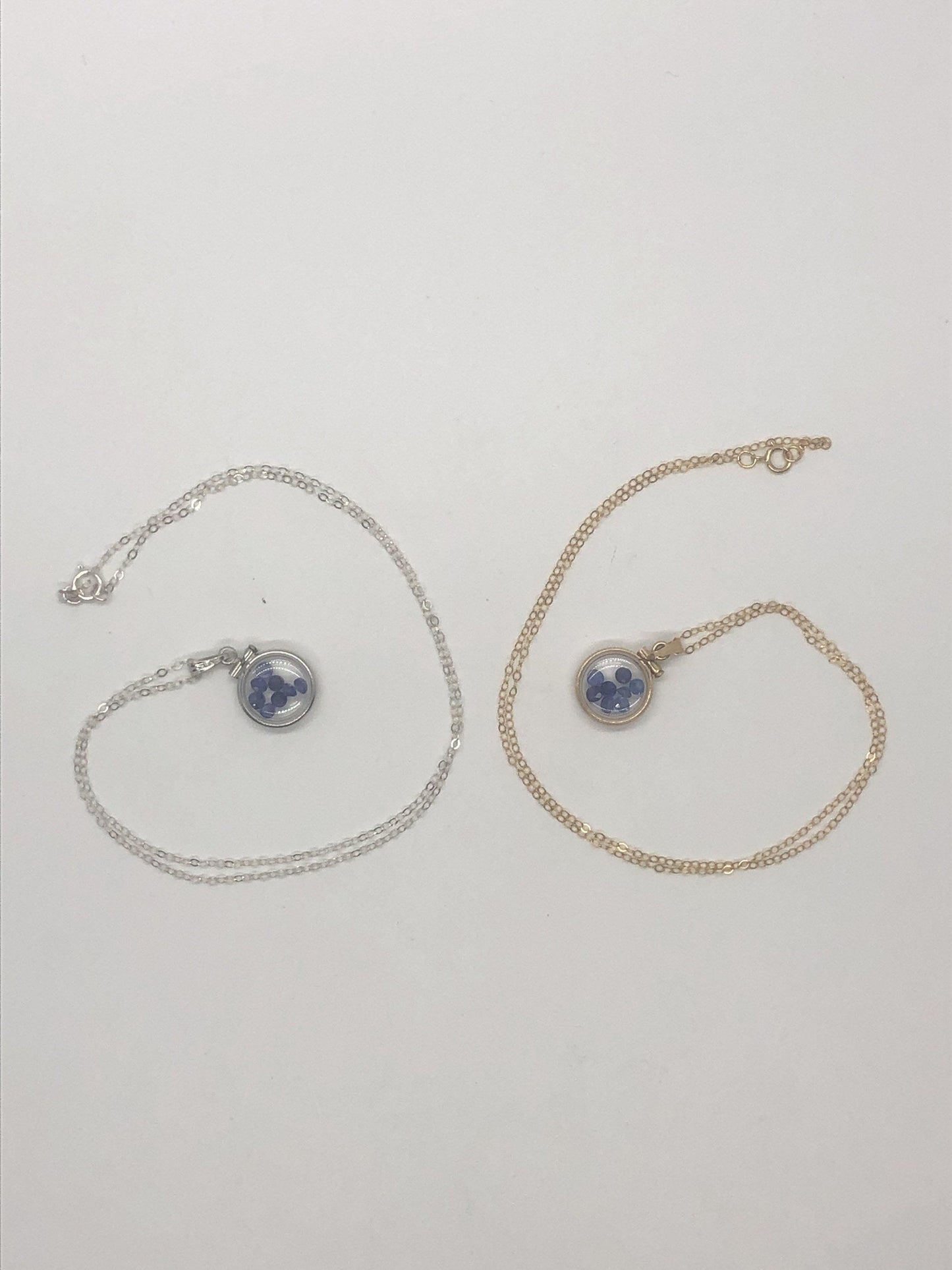 Diminutive 1.6 tcw sapphire shaker locket 14k gold filled  or sterling silver filled w/ beautiful september birthstone