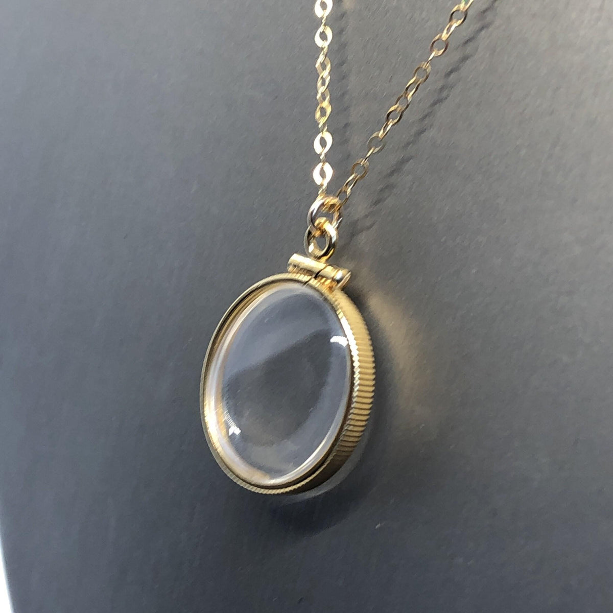 Empty customizable  20mm handmade 14k gold filled shaker locket necklace w/ free screwdriver waiting for your little treasures, gemstones