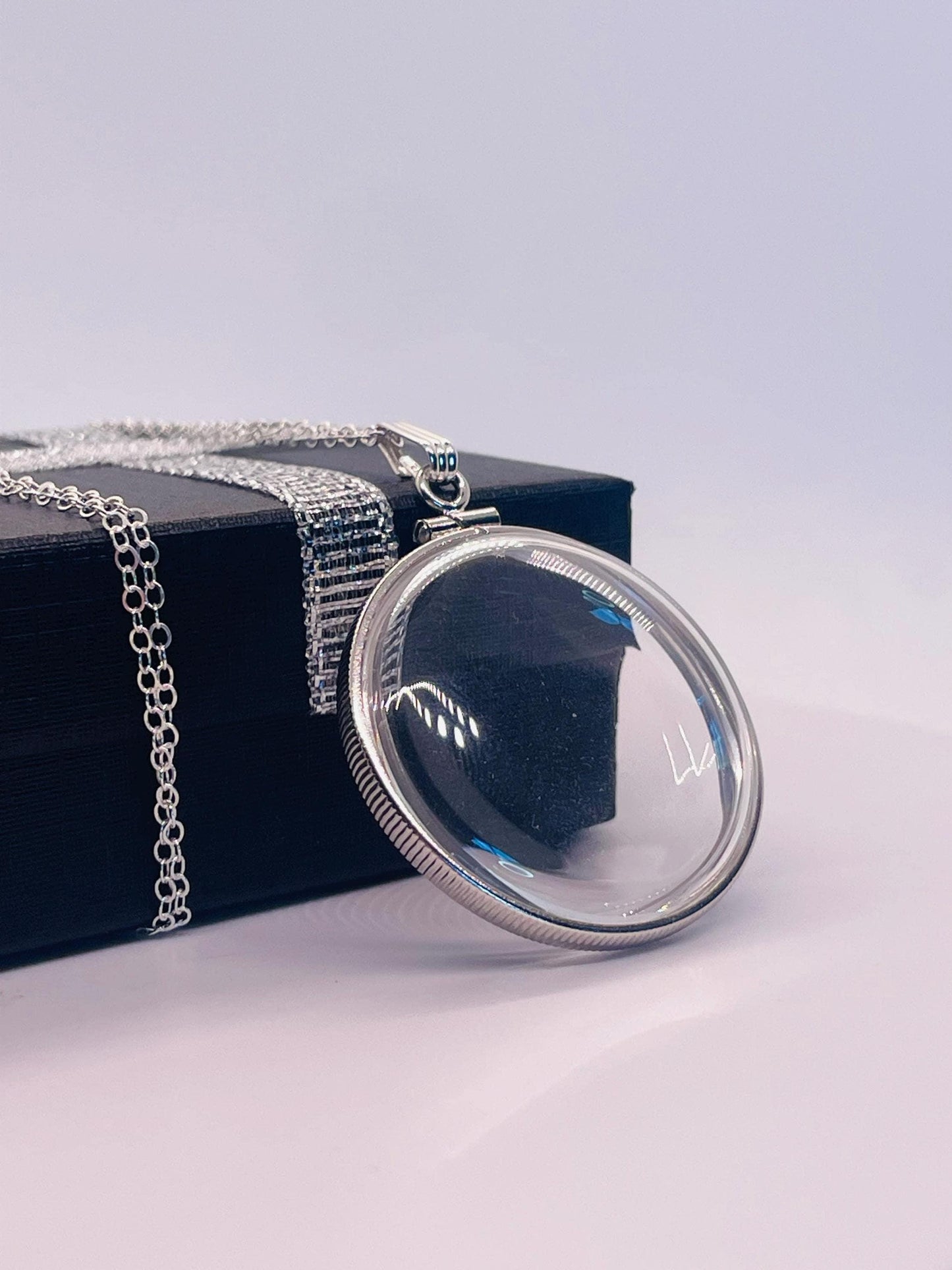 Empty customizable 34 mm handmade sterling silver shaker locket necklace w/ free screwdriver waiting for your little treasures