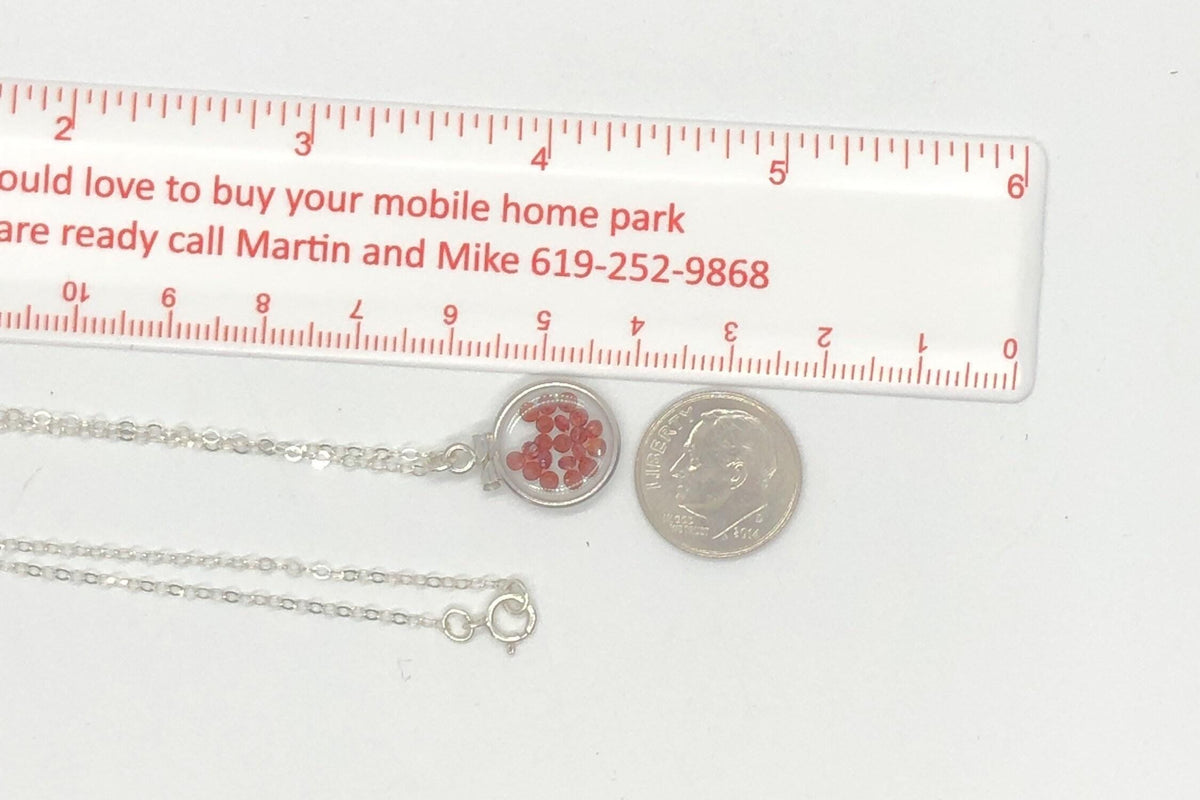 Handmade garnet/sterling silver shaker locket with 0.85 tcw of beautiful  genuine gems  january birthstone, dainty, make one for mom?ask me