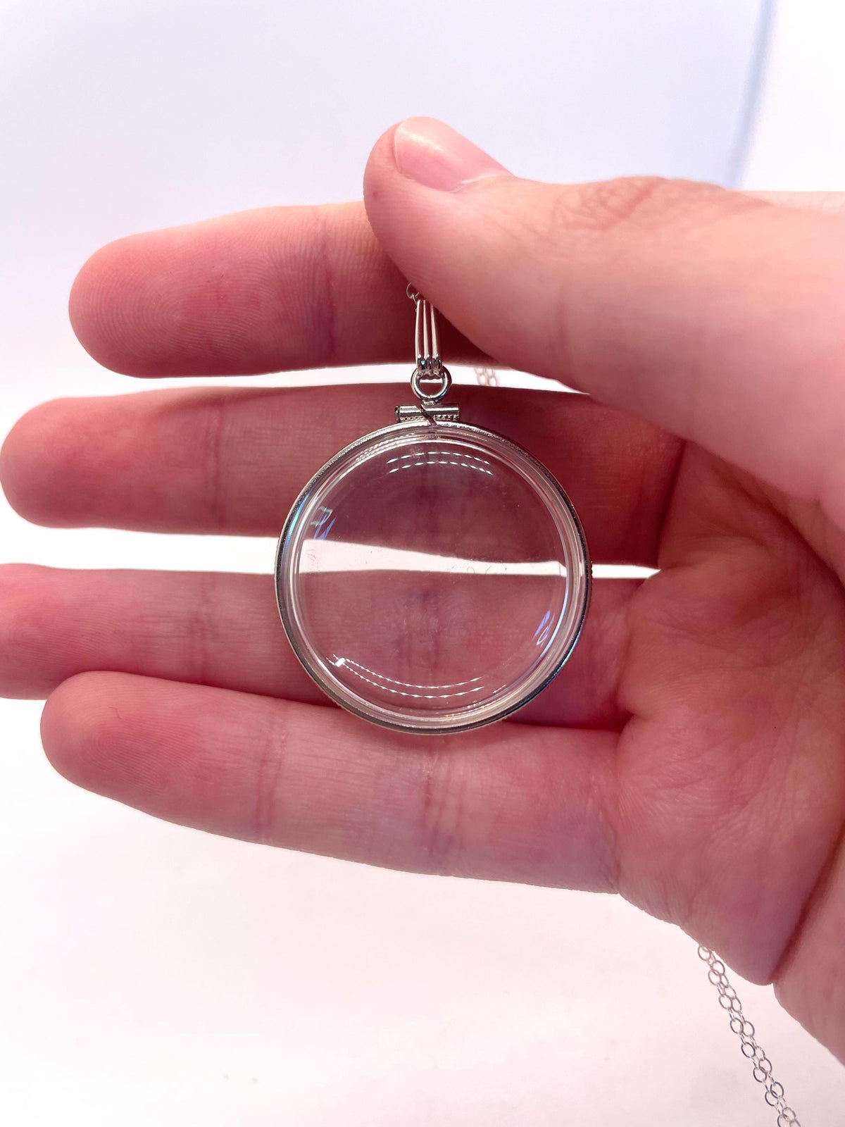 Empty customizable 34 mm handmade sterling silver shaker locket necklace w/ free screwdriver waiting for your little treasures