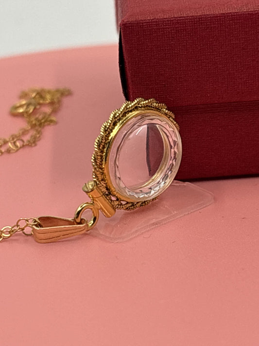 12.5mm 14K Gold-Filled Rope & Diamond-Edge Shaker Locket