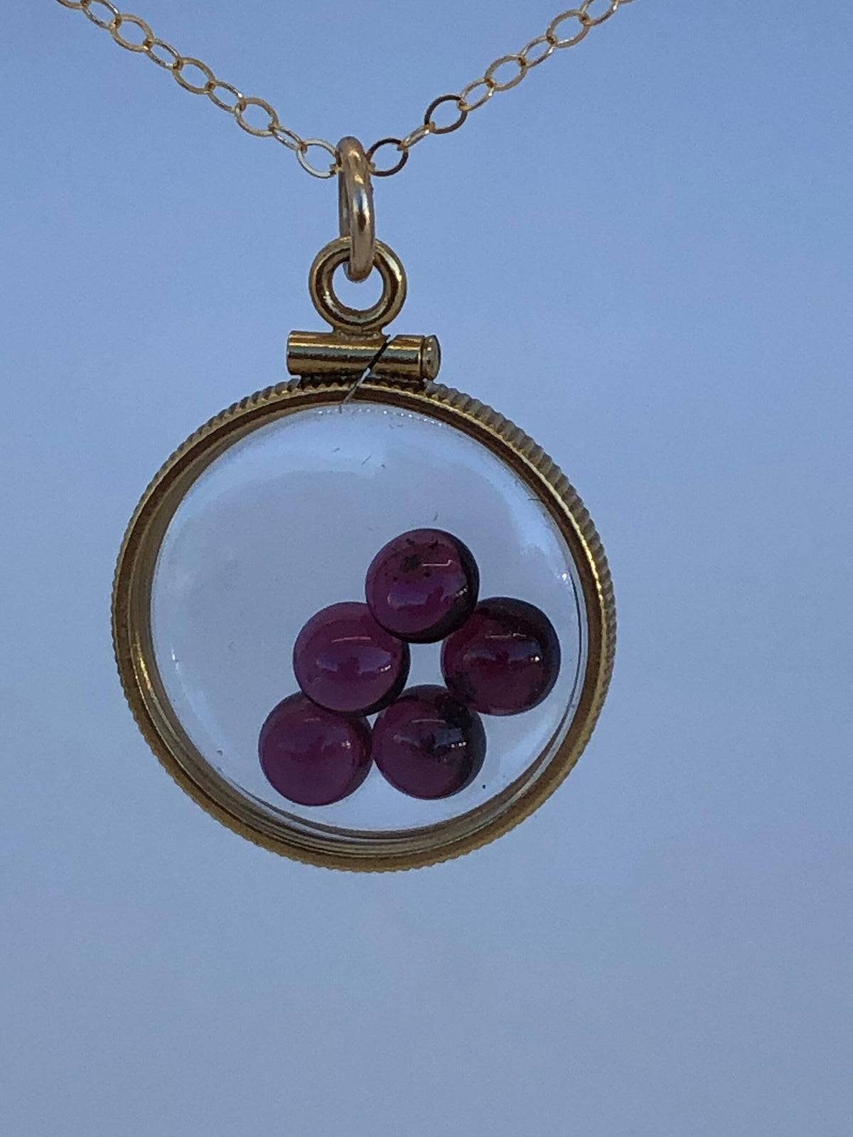 Handmade garnet shaker locket, 14k gold filled w/ 3.98 ctw of natural gems, january birthstone customize one for your mother's day, ask me!