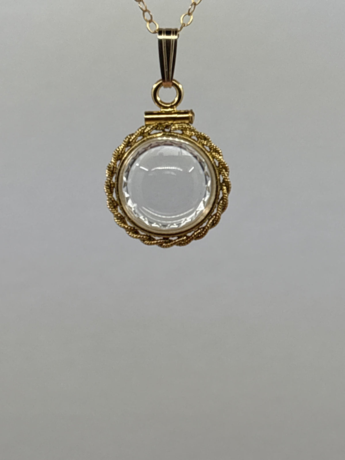 12.5mm 14K Gold-Filled Rope & Diamond-Edge Shaker Locket