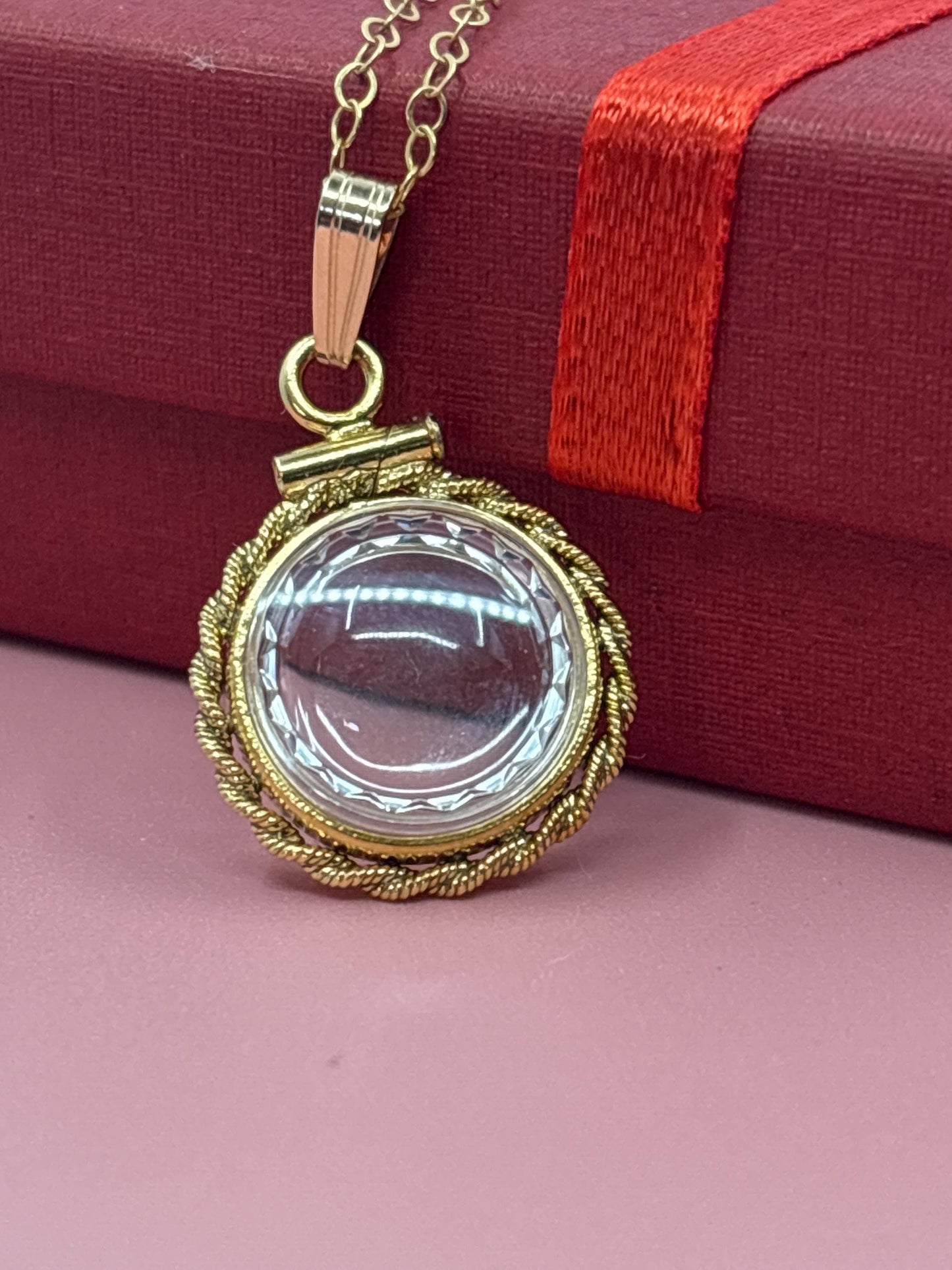 12.5mm 14K Gold-Filled Rope & Diamond-Edge Shaker Locket