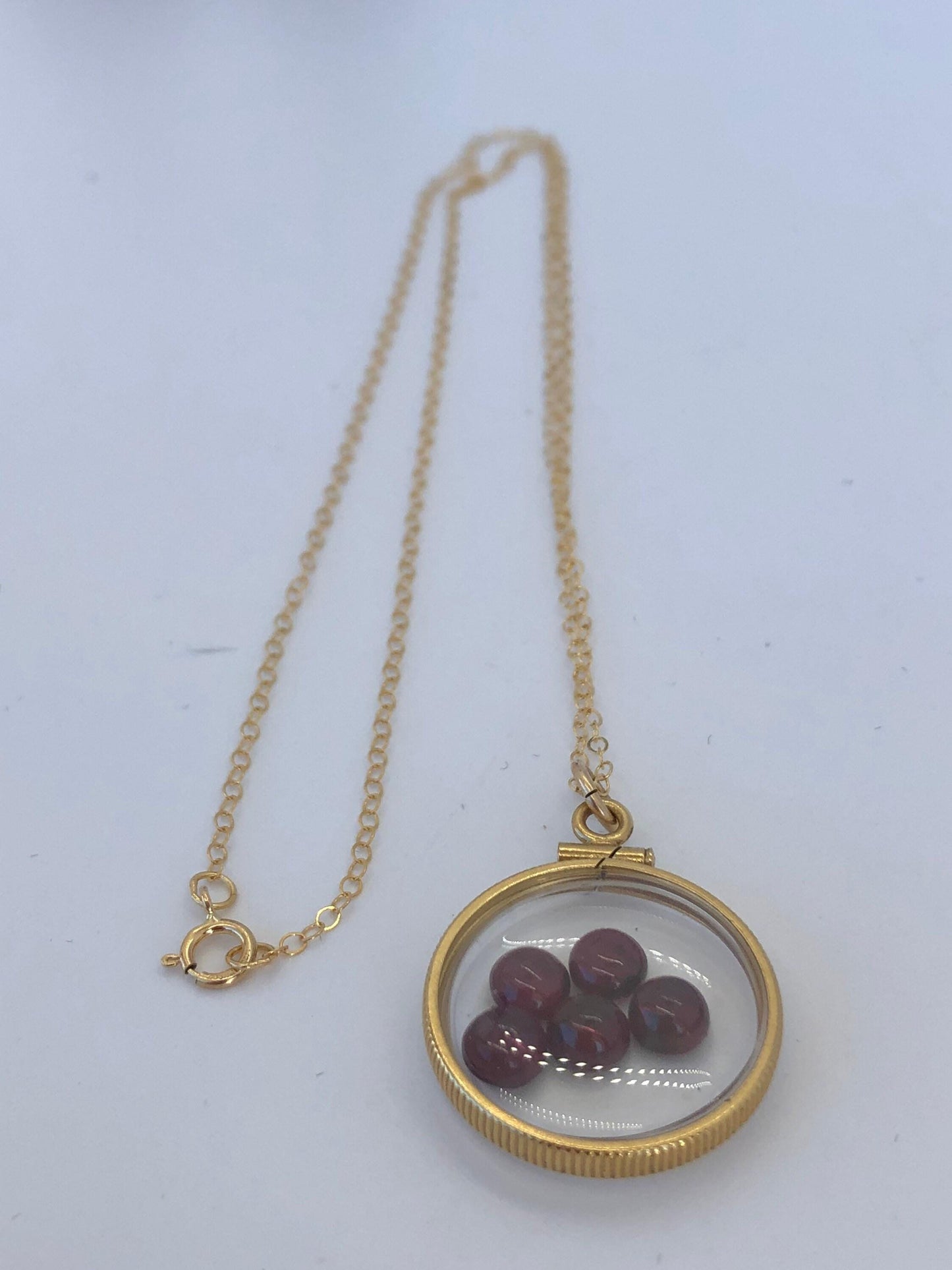 Handmade garnet shaker locket, 14k gold filled w/ 3.98 ctw of natural gems, january birthstone customize one for your mother's day, ask me!