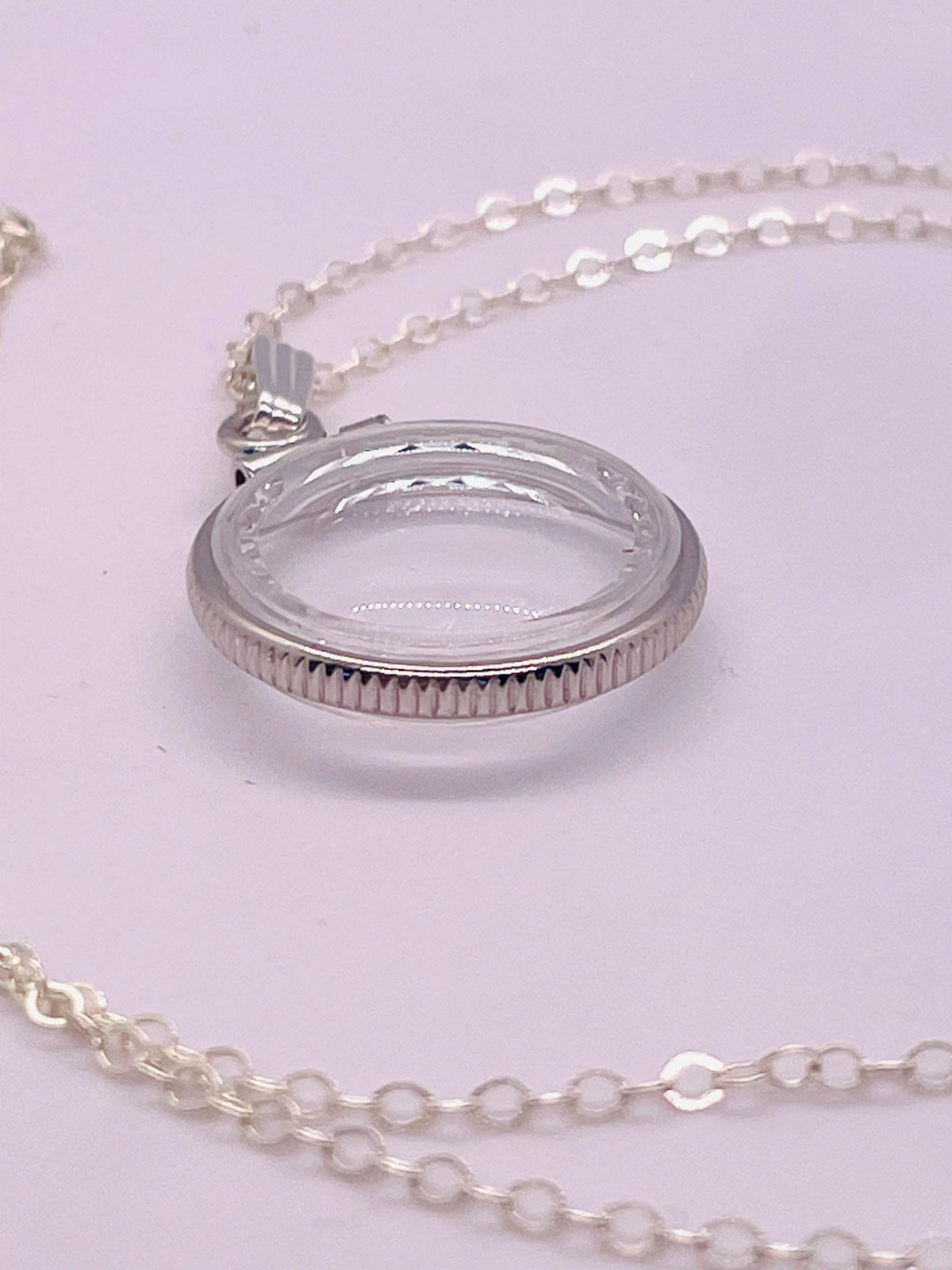 Empty customizable 18mm handmade sterling silver diamond edge shaker locket, dime sized necklace w/ free screwdriver