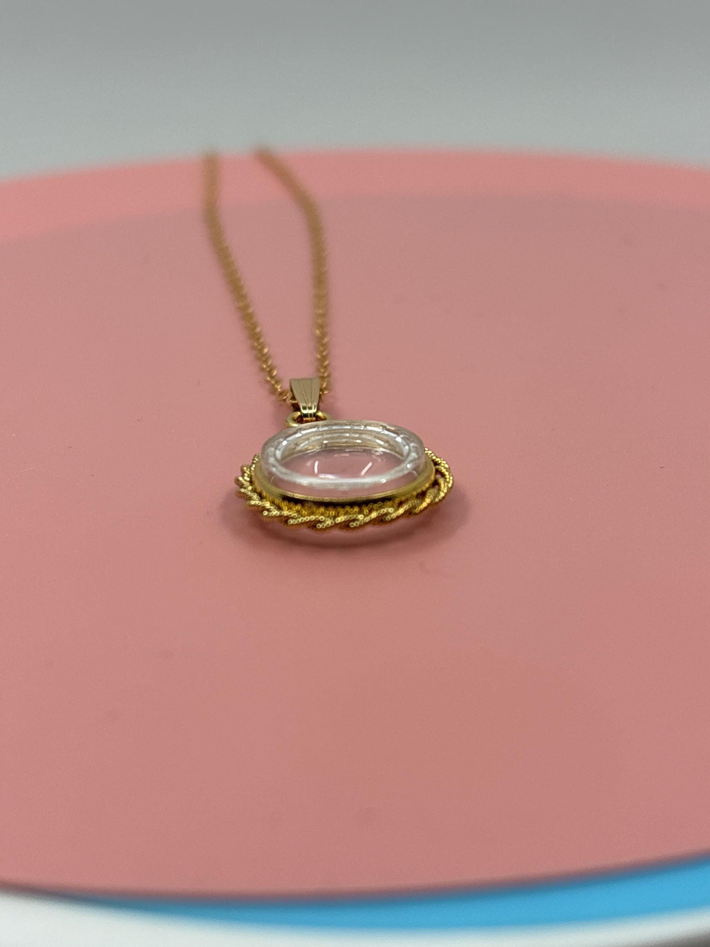 12.5mm 14K Gold-Filled Rope & Diamond-Edge Shaker Locket