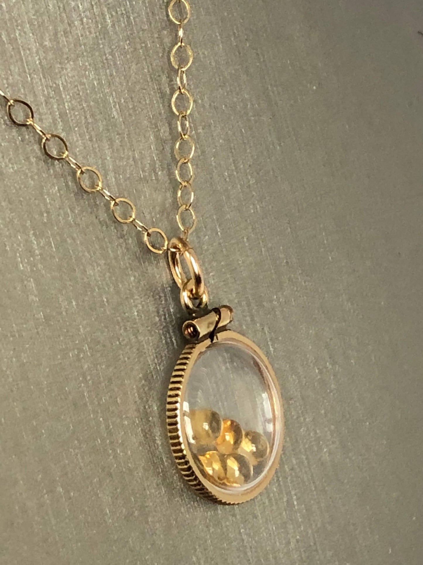 Vintage brazilian citrine shaker locket filled with natural cabochons, nov. birthstone you can create one for your mom! ask