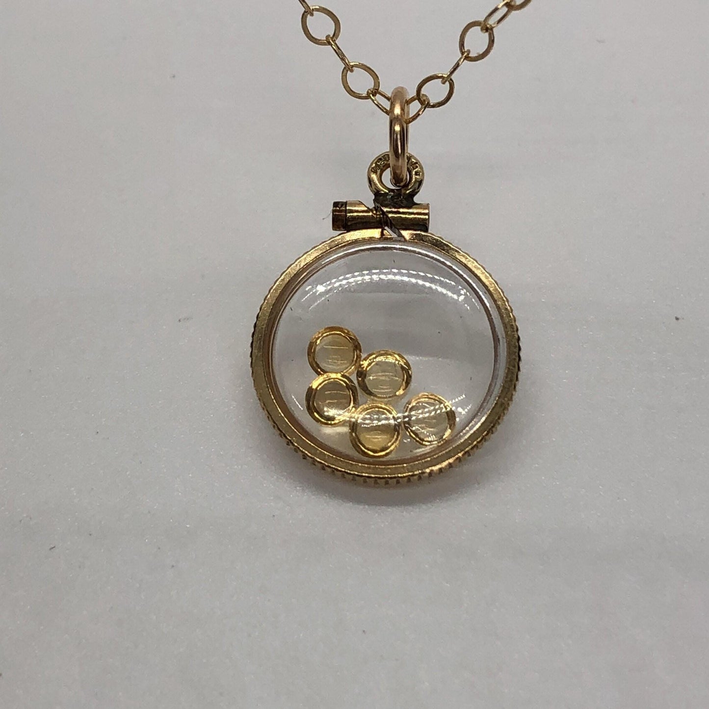 Vintage brazilian citrine shaker locket filled with natural cabochons, nov. birthstone you can create one for your mom! ask