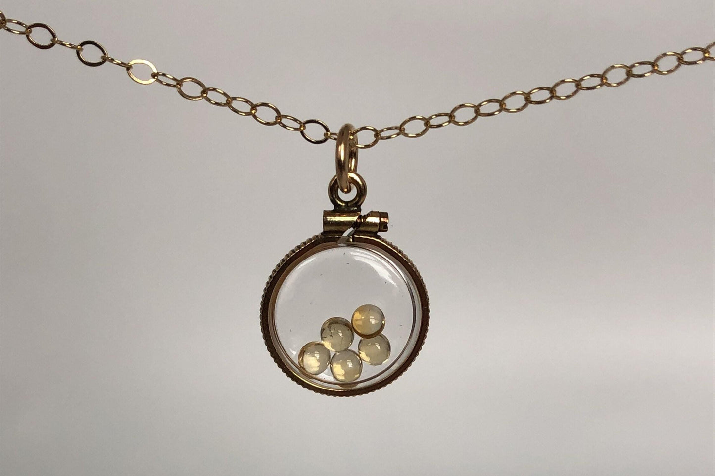 Vintage brazilian citrine shaker locket filled with natural cabochons, nov. birthstone you can create one for your mom! ask