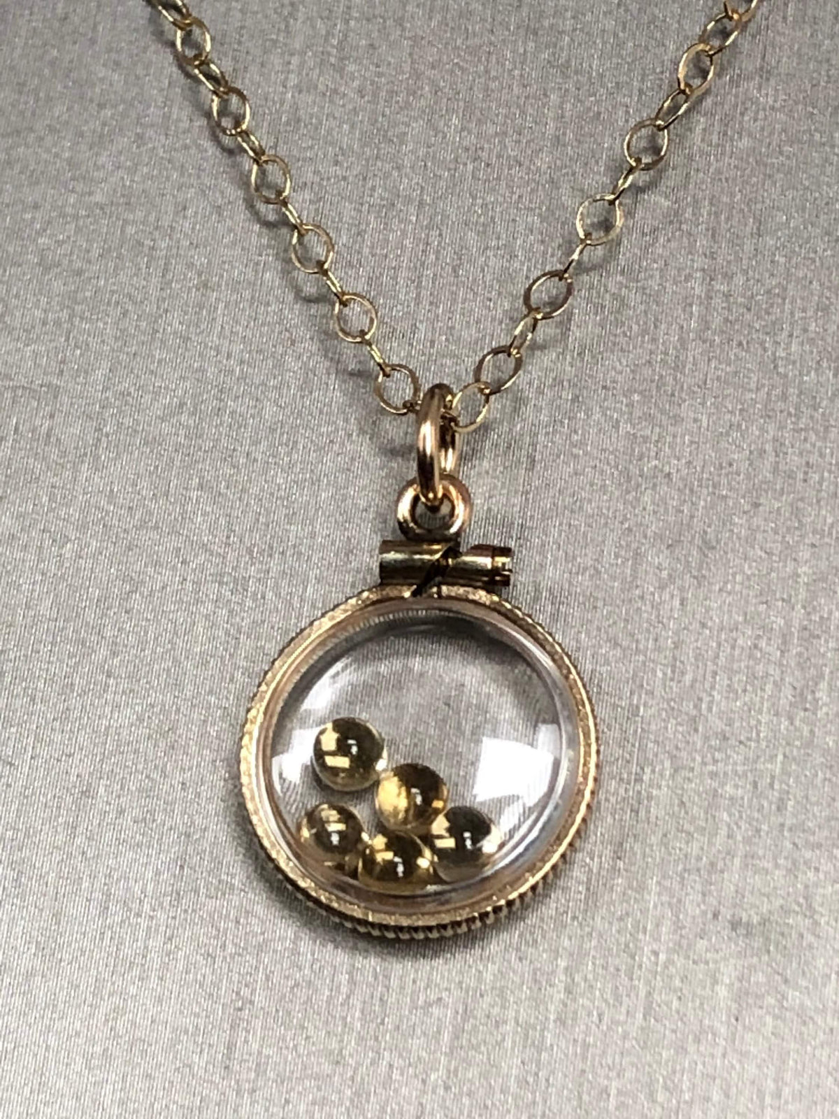 Vintage brazilian citrine shaker locket filled with natural cabochons, nov. birthstone you can create one for your mom! ask