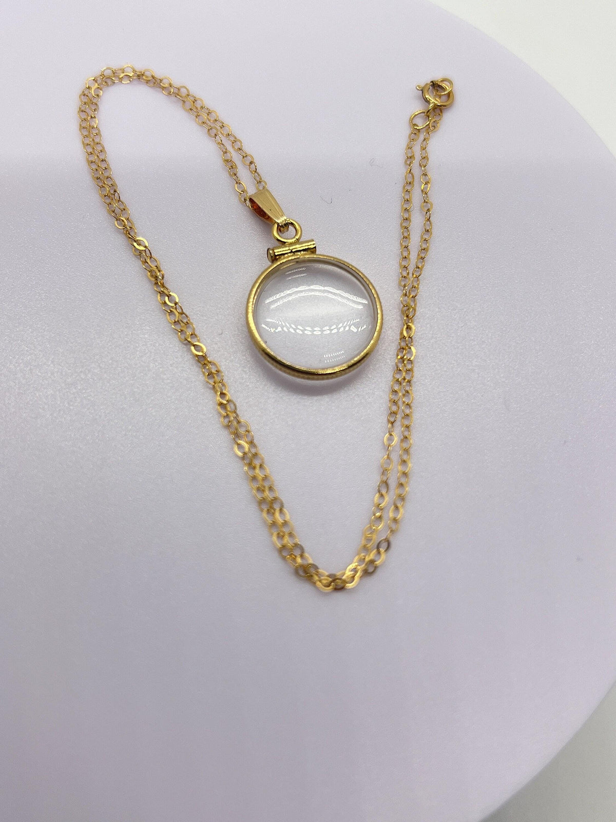 Solid 14k gold empty 16.5mm  handmade pet memorial fur or hair locket w/ free  small  screw driver dog or cat fur keepsake.