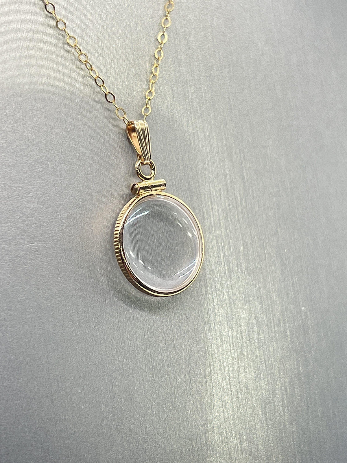 Solid 14k gold empty 16.5mm  handmade pet memorial fur or hair locket w/ free  small  screw driver dog or cat fur keepsake.