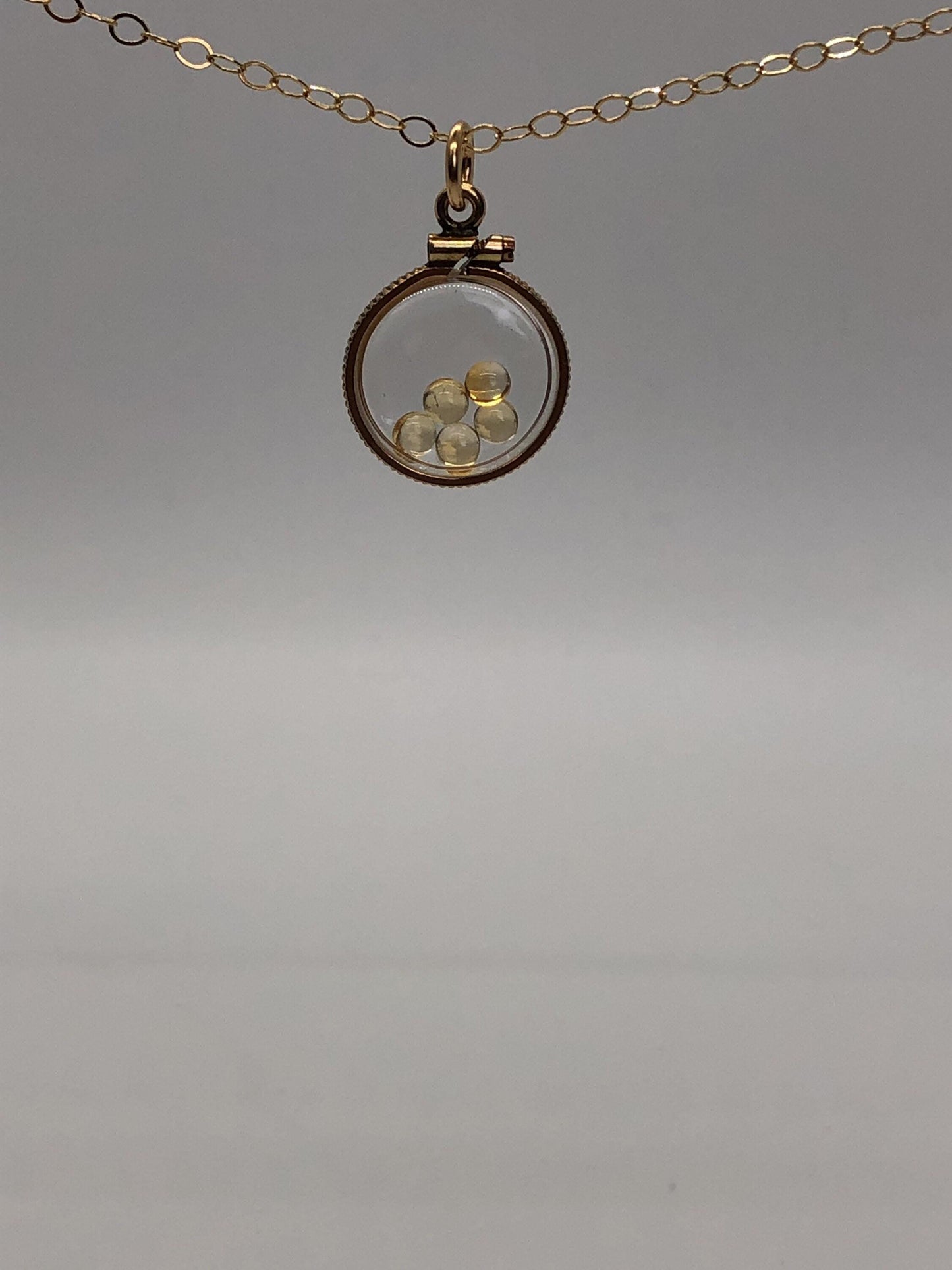 Vintage brazilian citrine shaker locket filled with natural cabochons, nov. birthstone you can create one for your mom! ask