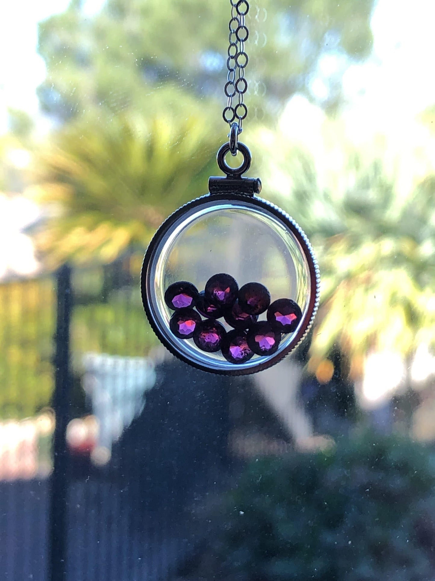 Handmade garnet sterling silver shaker locket with 4.16 ctw natural gems, january birthstone customize one for your mother's day! just ask
