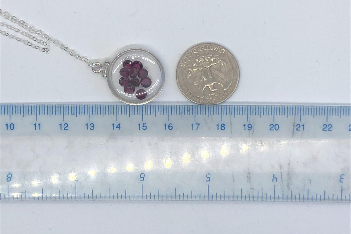 Handmade garnet sterling silver shaker locket with 4.16 ctw natural gems, january birthstone customize one for your mother's day! just ask