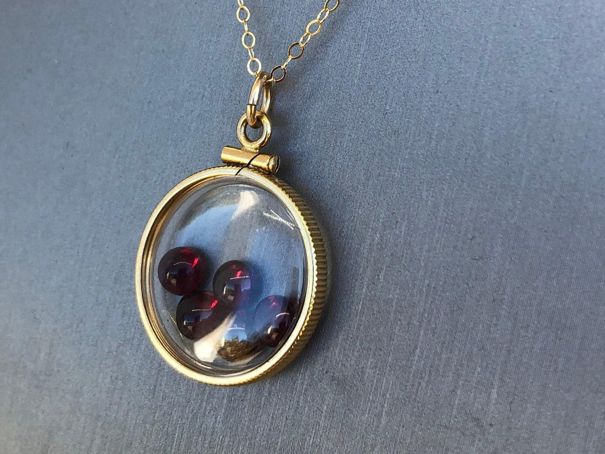 Handmade red garnet shaker locket,14k gold filled shaker w/ 3.98 ctw natural gems, january birthstone customize one for your mom? ask me how