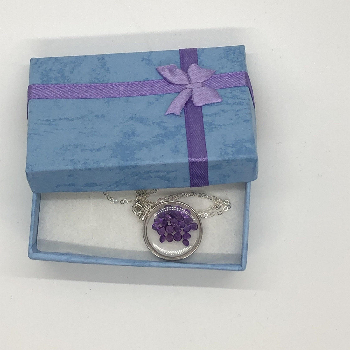 Handmade amethyst/sterling silver shaker locket w/  genuine gems weighing 2.4 tcw, february birthstone. make 1 for your mom! ask me