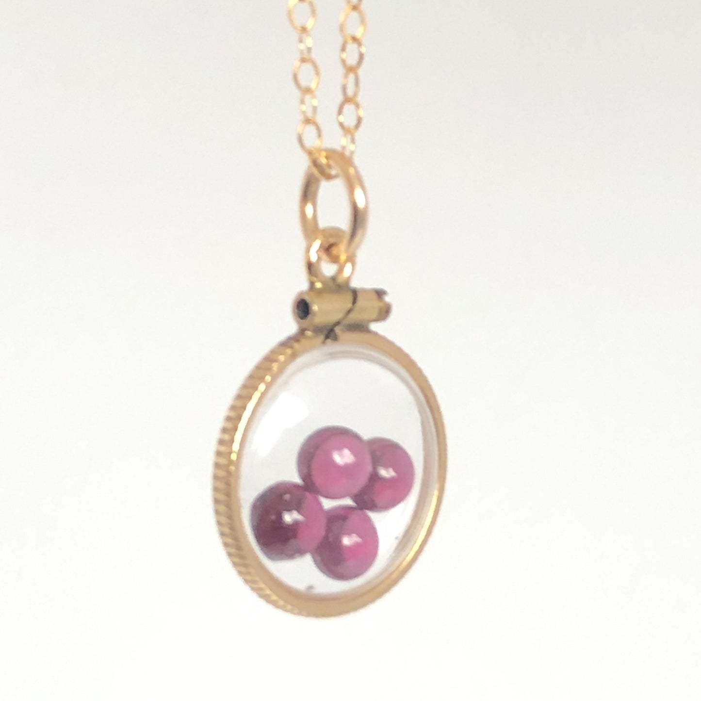 Vintage garnet shaker locket  12k gold w/ 1.6 ctw beautiful gems, january birthstone new old stock, 50 year old lockets limited supply