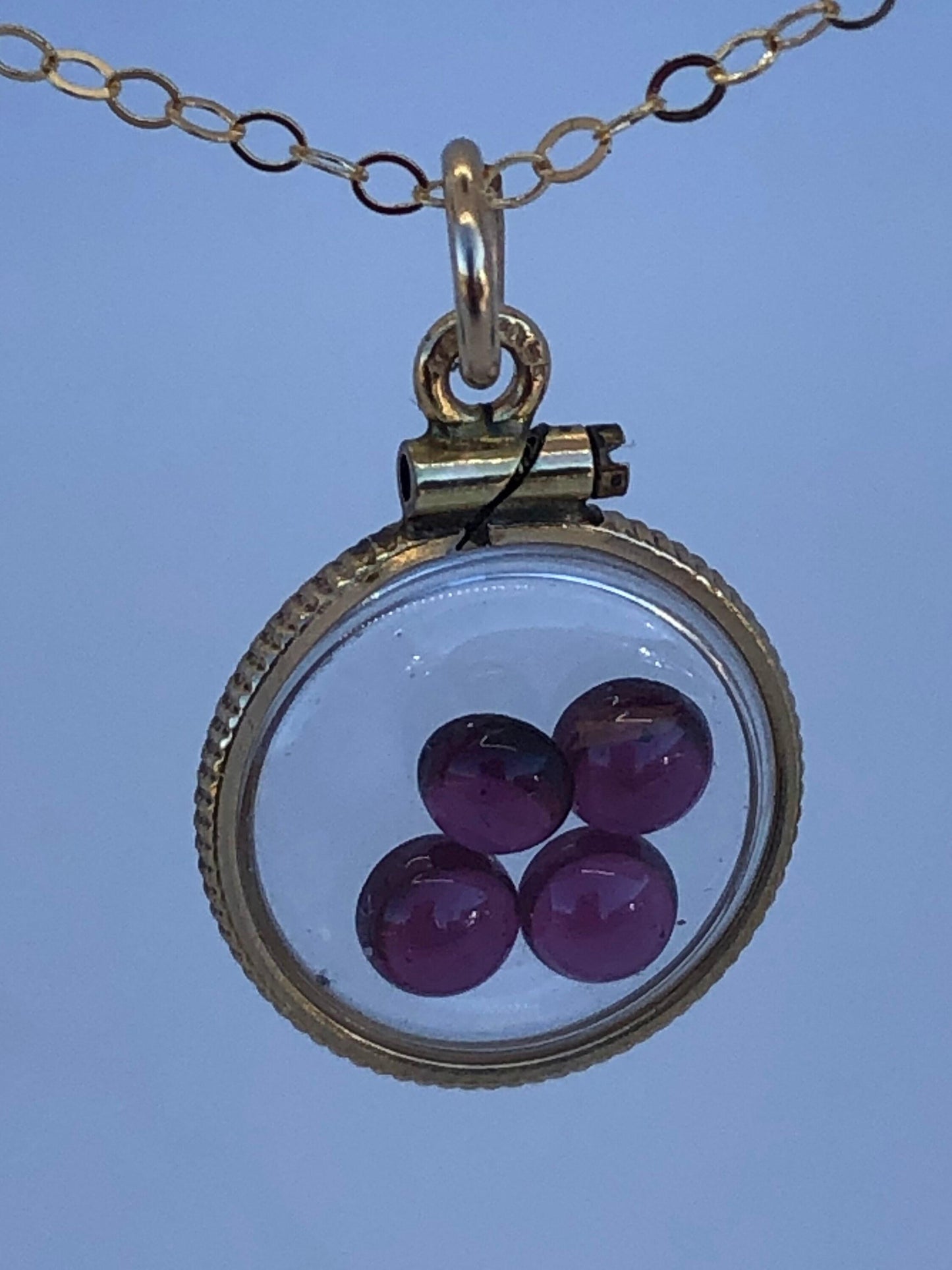 Vintage garnet shaker locket  12k gold w/ 1.6 ctw beautiful gems, january birthstone new old stock, 50 year old lockets limited supply